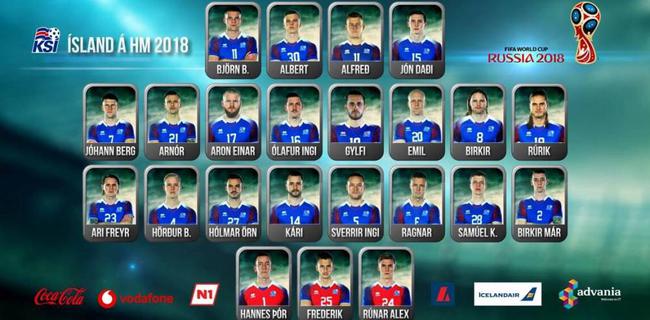 冰岛队公布世界杯名单