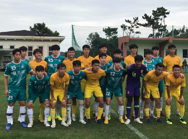 中国U19国青队绝杀韩国龙仁大学队